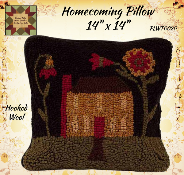 Saltbox House Homecoming Hooked Pillow