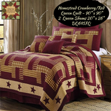 Homestead Cranberry/Red King & Queen 3pc Bedding Sets