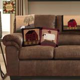 Saltbox House with Stars Hooked Pillow 14" Sq