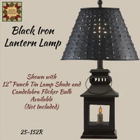 Iron Lantern Lamp Black or Cranberry/Red