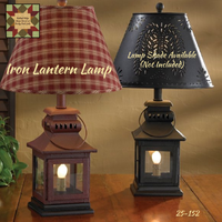 Iron Lantern Lamp Black or Cranberry/Red