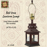 Iron Lantern Lamp Black or Cranberry/Red