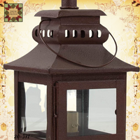 Iron Lantern Lamp Black or Cranberry/Red