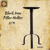 Black Iron Pillar Holder 2 Sizes Available