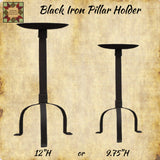 Black Iron Pillar Holder 2 Sizes Available