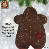 Hanging Wood Gingerbread Men 2 Sizes