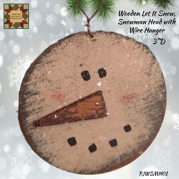 Wooden Let it Snow, Snowman Head 3"D