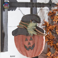 Fall Jack-O-Lantern w/Twig on Hat Arrow Replacement Sign