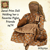 Janel Prim Doll holding her 2 Favorite Piglets