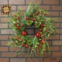 Christmas Jingle Bell Pine Wreaths, Pick & Garland