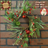 Christmas Jingle Bell Pine Wreaths, Pick & Garland