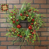 Christmas Jingle Bell Pine Wreaths, Pick & Garland