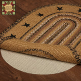 Kettle Grove w/Stencil Stars Oval or Half Round Jute Rugs Including Non Slip Pad