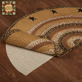 Kettle Grove w/Stencil Stars Oval or Half Round Jute Rugs Including Non Slip Pad