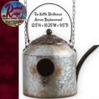 Tin Kettle Birdhouse Hanging Arrow Replacement Sign