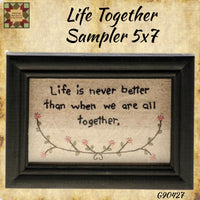 Black Framed Life Together Sampler Stitchery