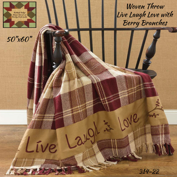 Throw Woven Live Laugh Love 50x60