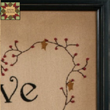 Love You More Berries Stitchery Black Framed Sampler