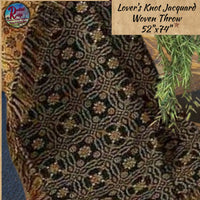 Lover's Knot Black Woven Jacquard Throw Blanket 54" x 74"