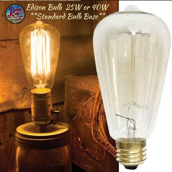 Edison Vintage 25W or 40W Light Bulb Standard Base