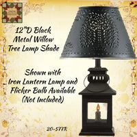 Black Willow Tree Punch Tin Metal Lamp Shade 12"D