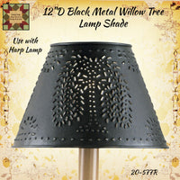 Black Willow Tree Punch Tin Metal Lamp Shade 12"D