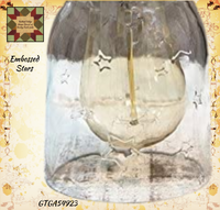 Mason Jar Clear w/Embossed Stars Pendant Light Lamp