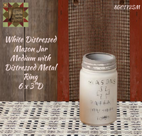 Mason Jars White Distressed 4 Styles to Choose from