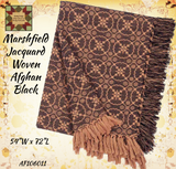 Marshfield Black & Khaki THROW Woven Afghan