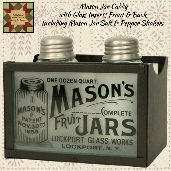 Mason Jar Caddy, Including Salt & Pepper Shakers