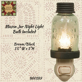 Mason Jar Night Lights Brown or Zinc