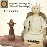 May Your Blessings Be Plentiful Resin Angel 6"H