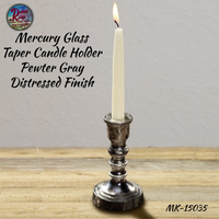 Distressed Mercury Glass Candlestick