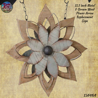 Arrow Replacement Sign Metal & Wood Flower 11.5"