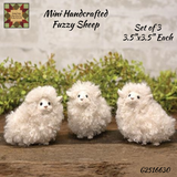 Handcrafted Fuzzy Sheep Set of 3