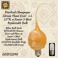 Pearlized Champagne Warm Silicone Flame Cover w/Replaceable Bulb
