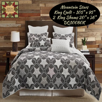 Mountain Stars Gray & Black King & Queen 3 pc Bedding Sets