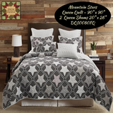 Mountain Stars Gray & Black King & Queen 3 pc Bedding Sets