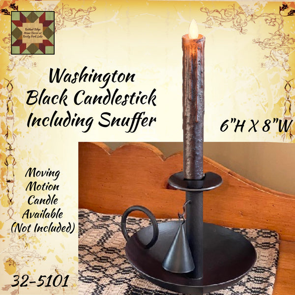 Washington Black Candlestick Including Snuffer