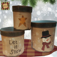 Christmas Nesting Boxes Let It Snow Snowman & Star