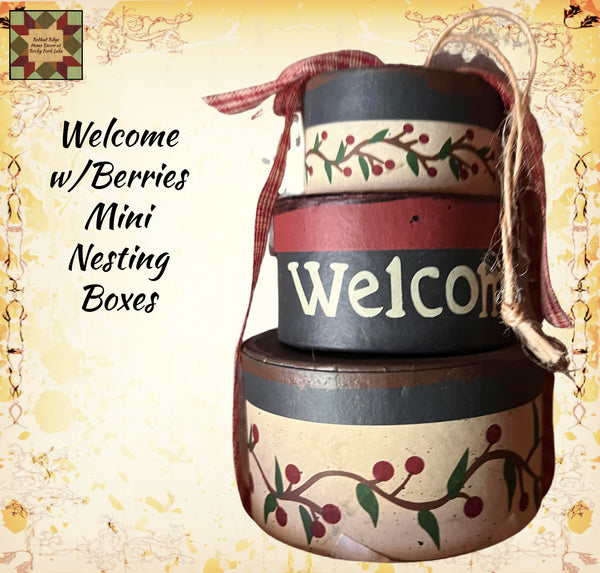 Welcome w/Pip Berries Mini Nesting Boxes