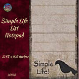 Simple Life List Notepad ~ Magnet on Back