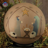 Nativity Decorative Hand-painted Wood Ball 4"