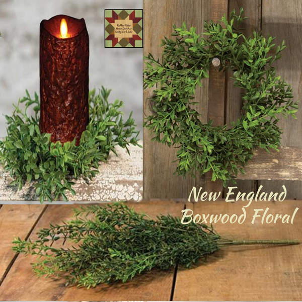 New England Boxwood Wreaths 2"ISD, 4"ISD & 19"Bush