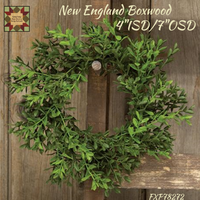 New England Boxwood Wreaths 2"ISD, 4"ISD & 19"Bush