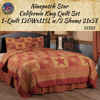 Ninepatch Burgundy Star Bedding Collection **25% Savings