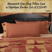 Ninepatch Burgundy Star Bedding Collection **25% Savings