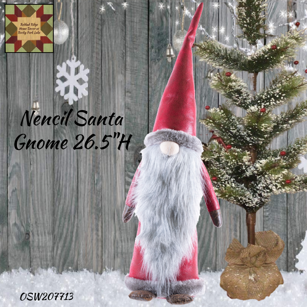 Nencil Santa Gnome 26.5"H