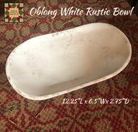Oblong Rustic White Bowl 12.25"L