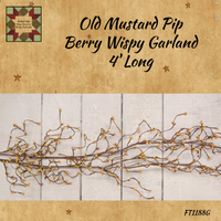 Old Mustard Pip Berry Wispy Garland, 4' Long